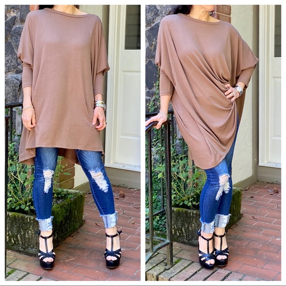 OVERSIZED LOOSE FIT DARK MOCHA KNIT SWEATER - Picture 8 of 9